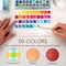 CHROMATEK Watercolor Paint Set, 50 Vivid Colors, Water Color Paper Pad, Brush, Aqua Pen, Palette, Color Chart, Swatch Sheets & Metal Travel Case, Premium All-In-One Art Travel Kit Art Supplies